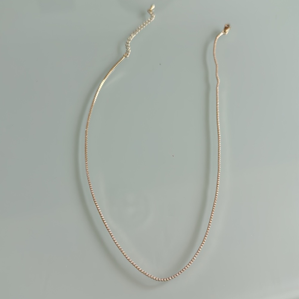 Elegant Gold tennis Necklace A1437 - Picture 2 of 3